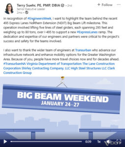 LinkedIn I-495 NEXT Big Beam Weekend SMP
