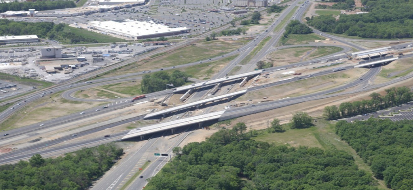 I-66 bridges connecting roadways over intersecting roads