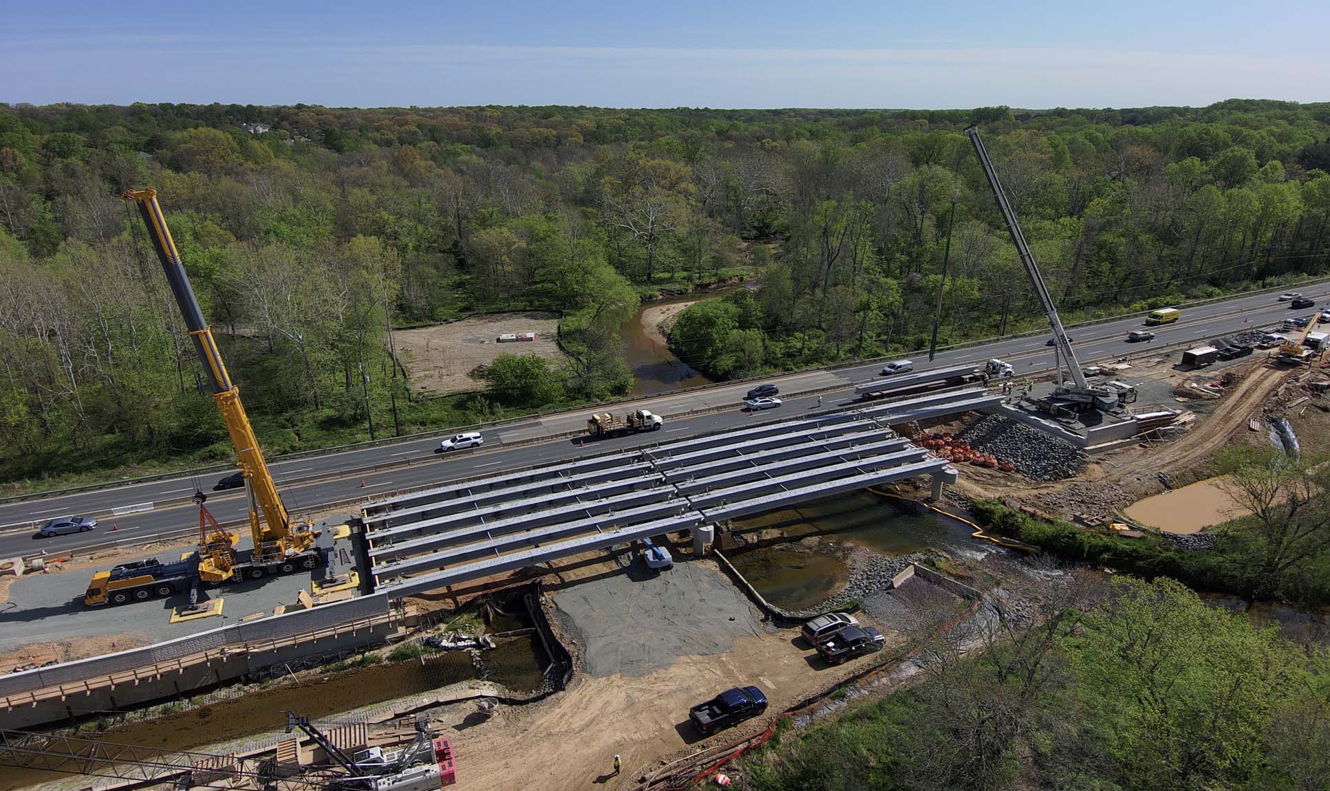 Shirley Contracting Sets Bridge Girders on Route 7 - Shirley Contracting